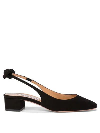 Shop Aquazzura "very Bow Tie 35" Slingback In Black