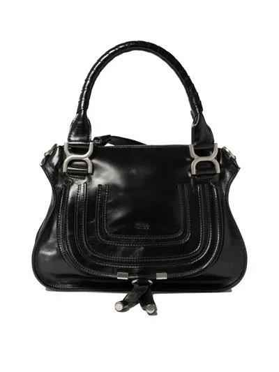 Shop Chloé "marcie Small" Shoulder Bag In Black