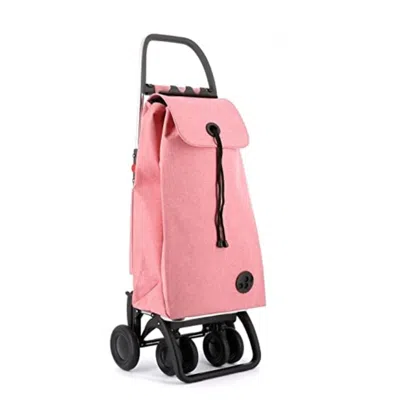 Rolser I-max Tweed 4 Wheel 2 Swivelling Foldable Shopping Trolley - Coral