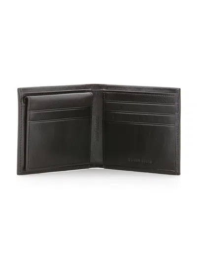 Perry Ellis Men's Genuine Glazed Leather Wallet In Black