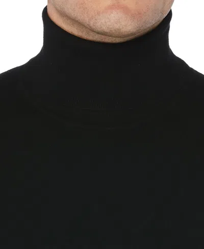 Perry Ellis Men's Solid Tech Knit Turtleneck Sweater In Black