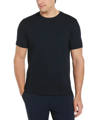 Perry Ellis Men's Rib Knit Crew Neck T-shirt In Dark Sapphire,blue