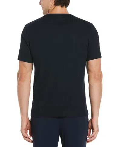 Perry Ellis Men's Rib Knit Crew Neck T-shirt In Dark Sapphire,blue