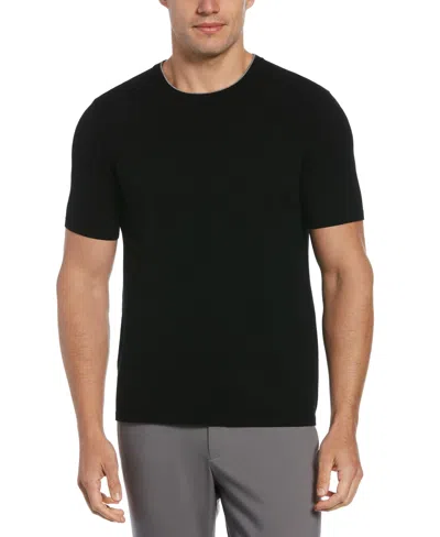 Perry Ellis Men's Tech Knit Sweater T-shirt In Black