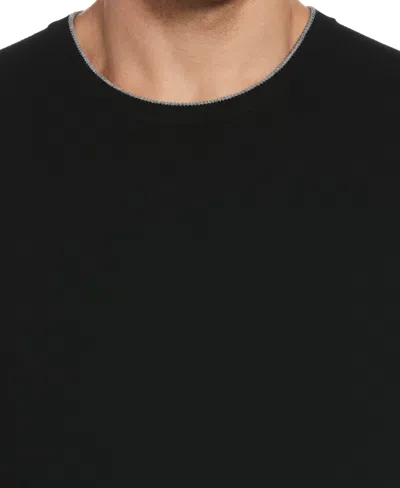 Perry Ellis Men's Tech Knit Sweater T-shirt In Black