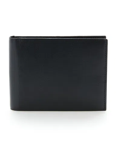 Perry Ellis Men's Genuine Glazed Leather Wallet In Navy,blue