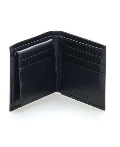 Perry Ellis Men's Genuine Glazed Leather Wallet In Navy,blue