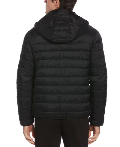 Perry Ellis Men's Lightweight Hooded Puffer Jacket In Black