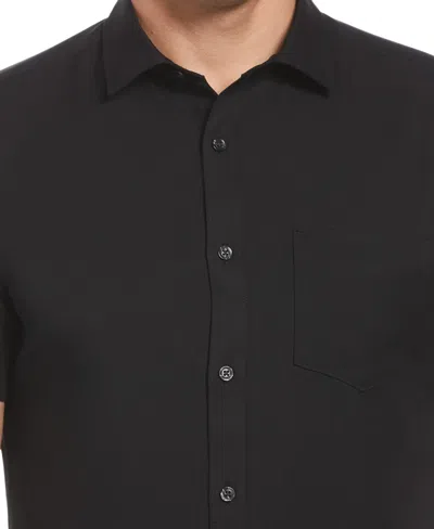 Shop Perry Ellis Men's Total Stretch Slim Fit Solid Shirt In Black