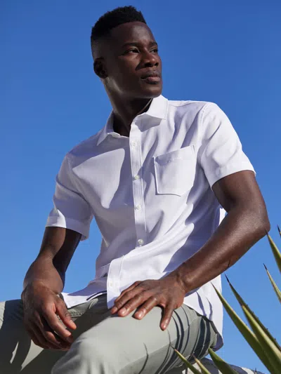 Perry Ellis Men's Big And Tall Total Stretch Solid Shirt In Bright White