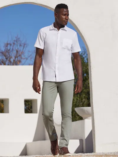 Perry Ellis Men's Big And Tall Total Stretch Solid Shirt In Bright White