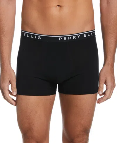 Perry Ellis Men's 4-pack Cotton Stretch Boxer Brief In Black