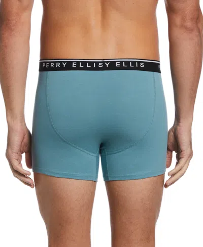 Perry Ellis Men's 4-pack Cotton Stretch Boxer Brief In Trellis,blue