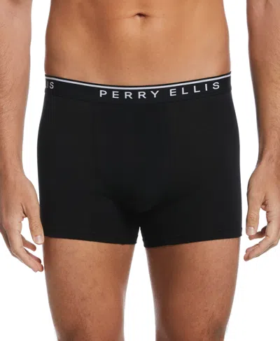 Perry Ellis Men's 4-pack Cotton Stretch Boxer Brief In Trellis,blue