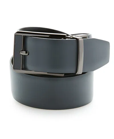 Perry Ellis Men's Carbon Leather Reversible Belt In Black