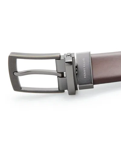 Perry Ellis Men's Cabernet Leather Reversible Belt In Brown