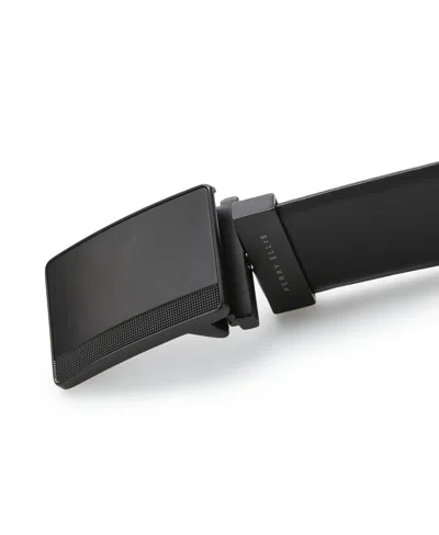 Perry Ellis Men's Reversible Leather Belt With Black Pattern Plaque, Size 32, Regular In Black