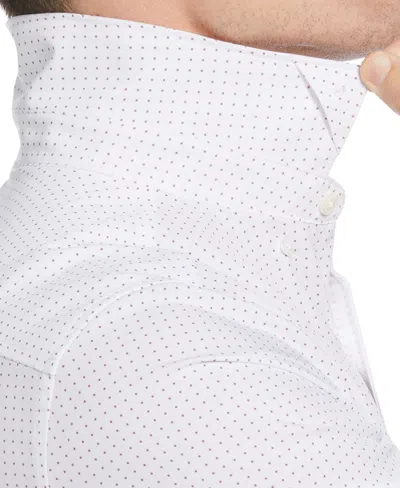 Perry Ellis Men's Big And Tall Total Stretch Dot Print Shirt In Aztec,white