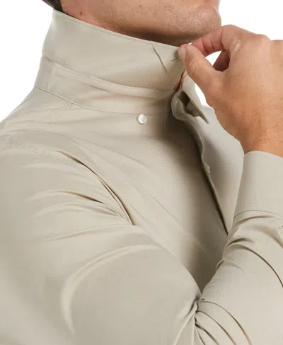 Perry Ellis Men's Big And Tall Total Stretch Heather Shirt In Abbey Stone,beige