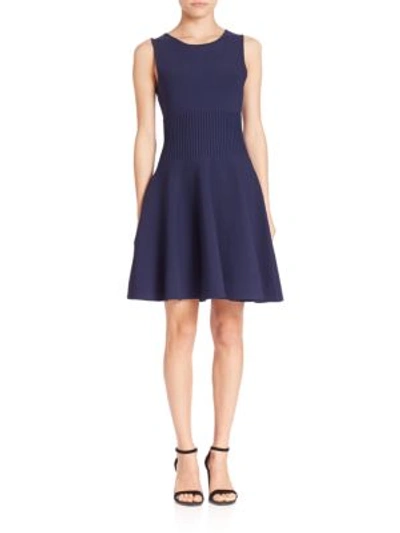 Milly Sleeveless A-line Dress In Navy