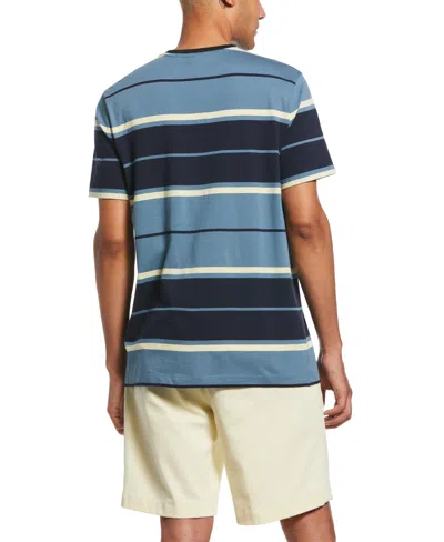 Shop Perry Ellis Men's Yarn Dye Stripe Shirt In Bluestone