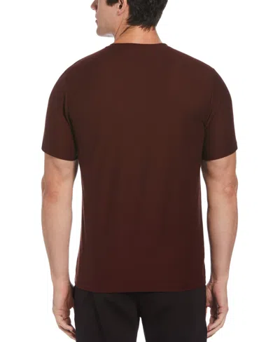 Perry Ellis Men's Big And Tall Texture Block T-shirt In Bitter Chocolate,brown