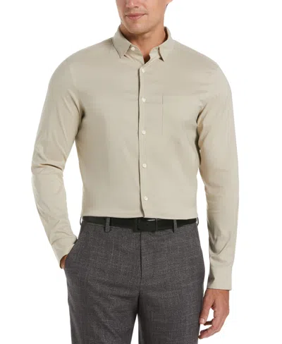 Shop Perry Ellis Men's Tall Total Stretch Slim Fit Heather Shirt Pants In Abbey Stone,beige