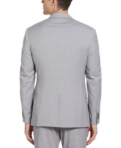 Perry Ellis Men's Windowpane Plaid Suit Jacket In Felt Grey,gray