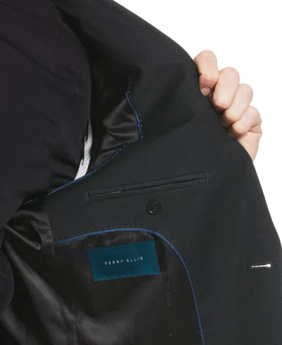 Perry Ellis Men's Machine Washable Textured Suit Jacket In Black