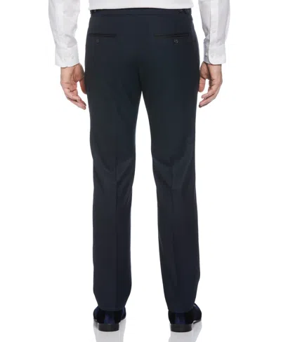 Perry Ellis Men's Slim Fit Stretch Textured Tuxedo Pants In Medium Navy,blue