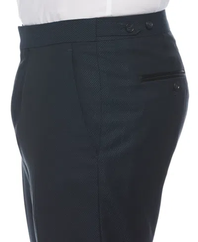 Perry Ellis Men's Slim Fit Stretch Textured Tuxedo Pants In Medium Navy,blue