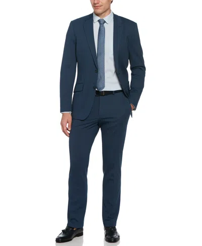 Perry Ellis Men's Slim Fit Pindot Stretch Knit Suit Jacket In Azure,blue