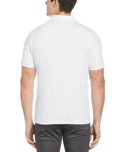 Perry Ellis Men's Ribbed Quarter Zip Polo In Bright White