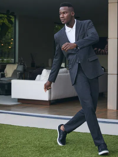 Perry Ellis Men's Ribbed Quarter Zip Polo In Bright White