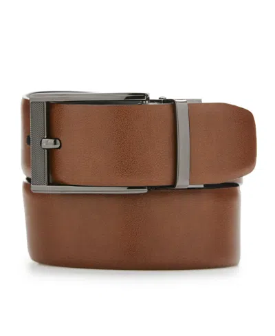 Perry Ellis Men's Mesh Buckle Black Leather Belt, Size Xl, Regular In Black