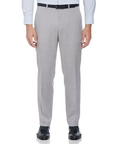 Shop Perry Ellis Men's Windowpane Plaid Pants In Felt Grey,gray