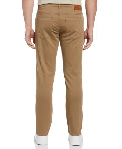 Shop Perry Ellis Men's Slim Fit Anywhere Five Pocket Pants In Elmwood,brown