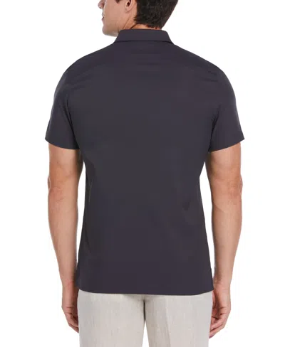 Perry Ellis Men's Slim Fit Total Stretch Solid Shirt In India Ink,blue