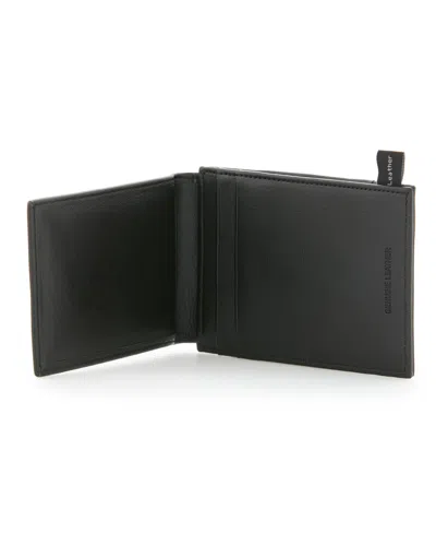 Perry Ellis Men's Leather Magnetic Card Case Wallet In Black