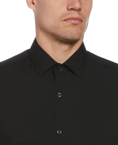 Perry Ellis Solid Sateen Slim Fit Dress Shirt In Black