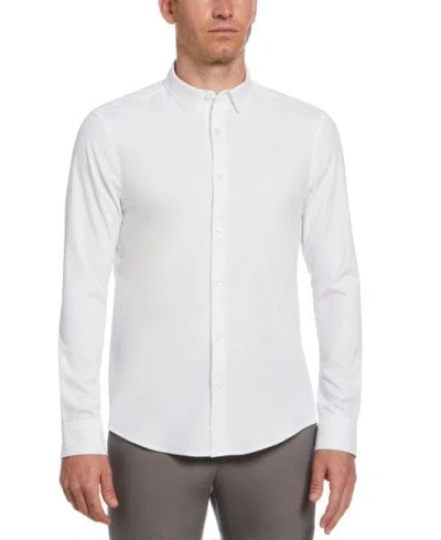 Perry Ellis Men's Untucked Total Stretch Slim Fit Shirt In White