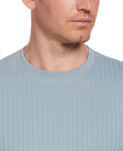 Perry Ellis Men's Rib Knit Crew Neck T-shirt In Citadel,gray