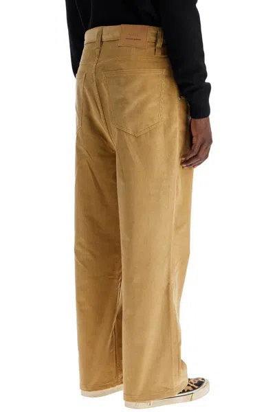 Shop Ami Alexandre Mattiussi Baggy Corduroy Pants With Rib In Beige