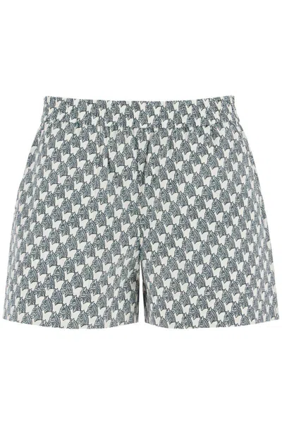 Shop Tory Burch Printed Poplin Shorts For In Blue