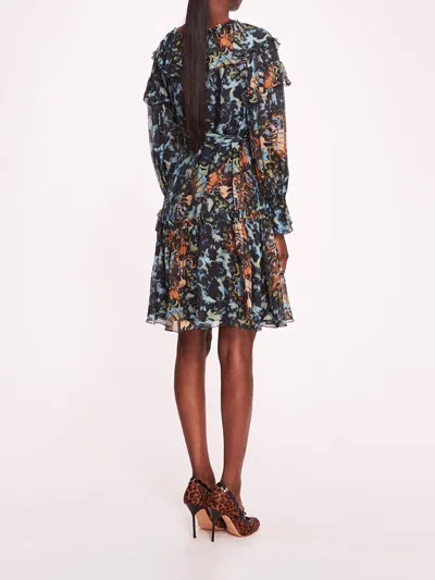 Shop Marchesa Monarch Mini Dress In Blue Multi