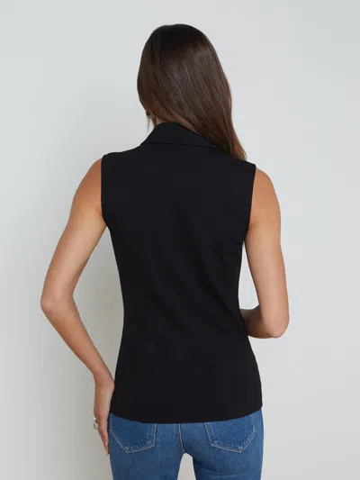L Agence Aldora Double Breasted Vest Black In Black