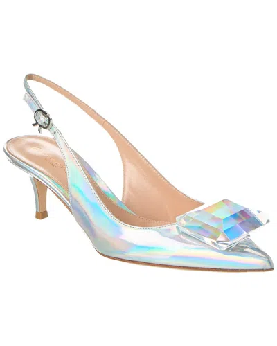 Gianvito Rossi Jaipur 55 Leather Slingback Pump In Silver