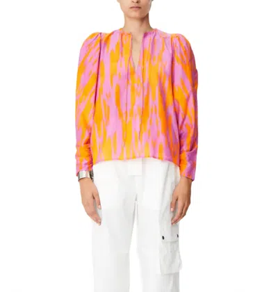 Maria Cher Tartagal Cora Blouse In Orange Pink Mix 2 In Multi