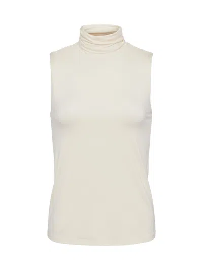 L'agence Ceci Sleeveless Turtleneck Tee Vintage White In Vintage White