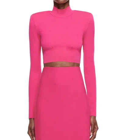 Roland Mouret Turtleneck Crop Top In Pink